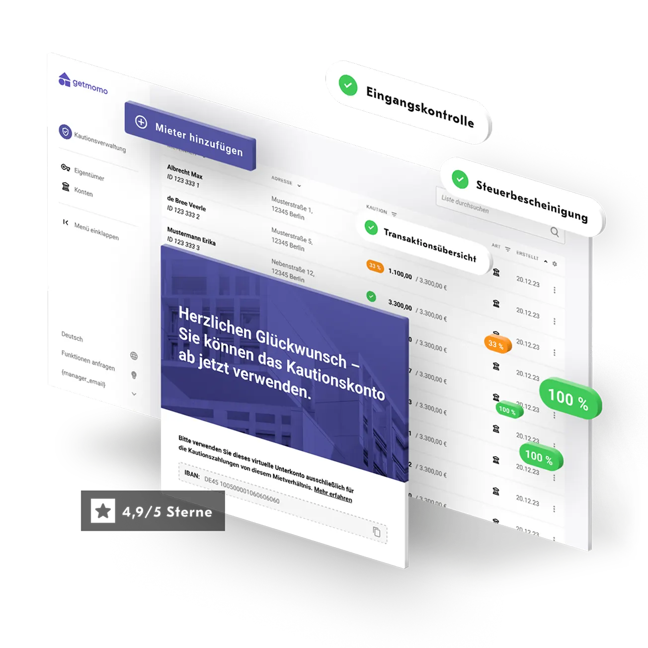 Getmomo Kautionsverwaltung – Produktübersicht
